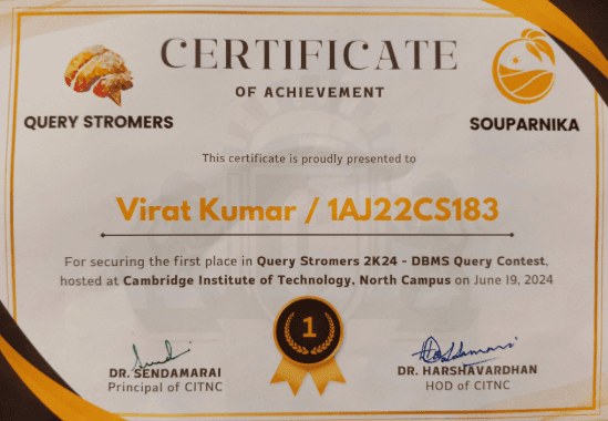 DBMS Query Contest Gold Medal