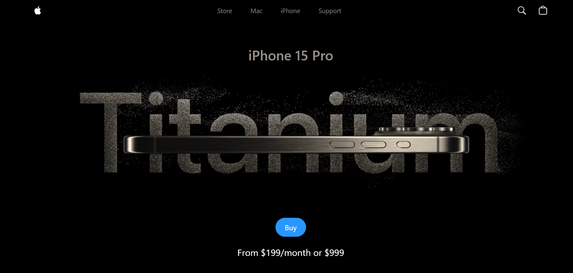 3D iPhone 15 Pro Website